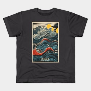 Exhale Waves Yoga Meditation Kids T-Shirt